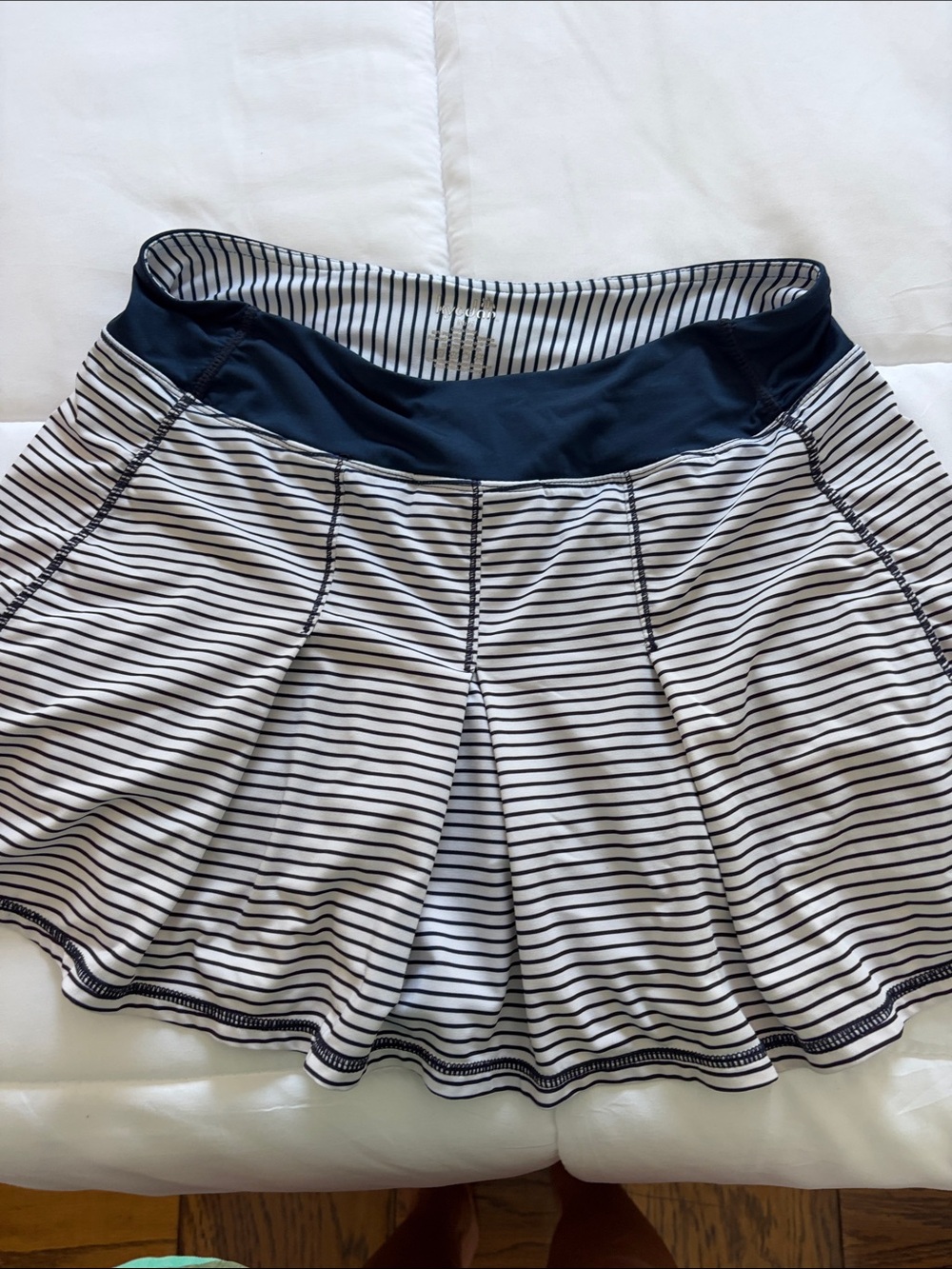 Kyodan Navy and White Striped Athletic Skirt